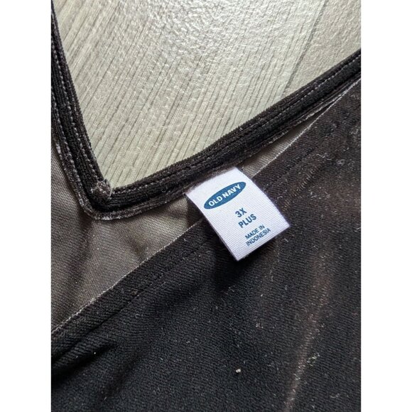 Old Navy Black Velvet Plus Size 3X Sleeveless V-Neck Tank Top NWT - Picture 6 of 8